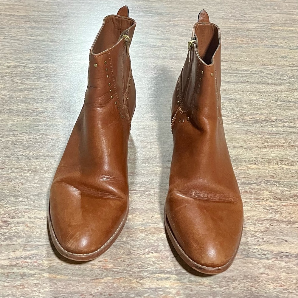 Coach tan leather ankle boots with studs - Picture 13 of 15